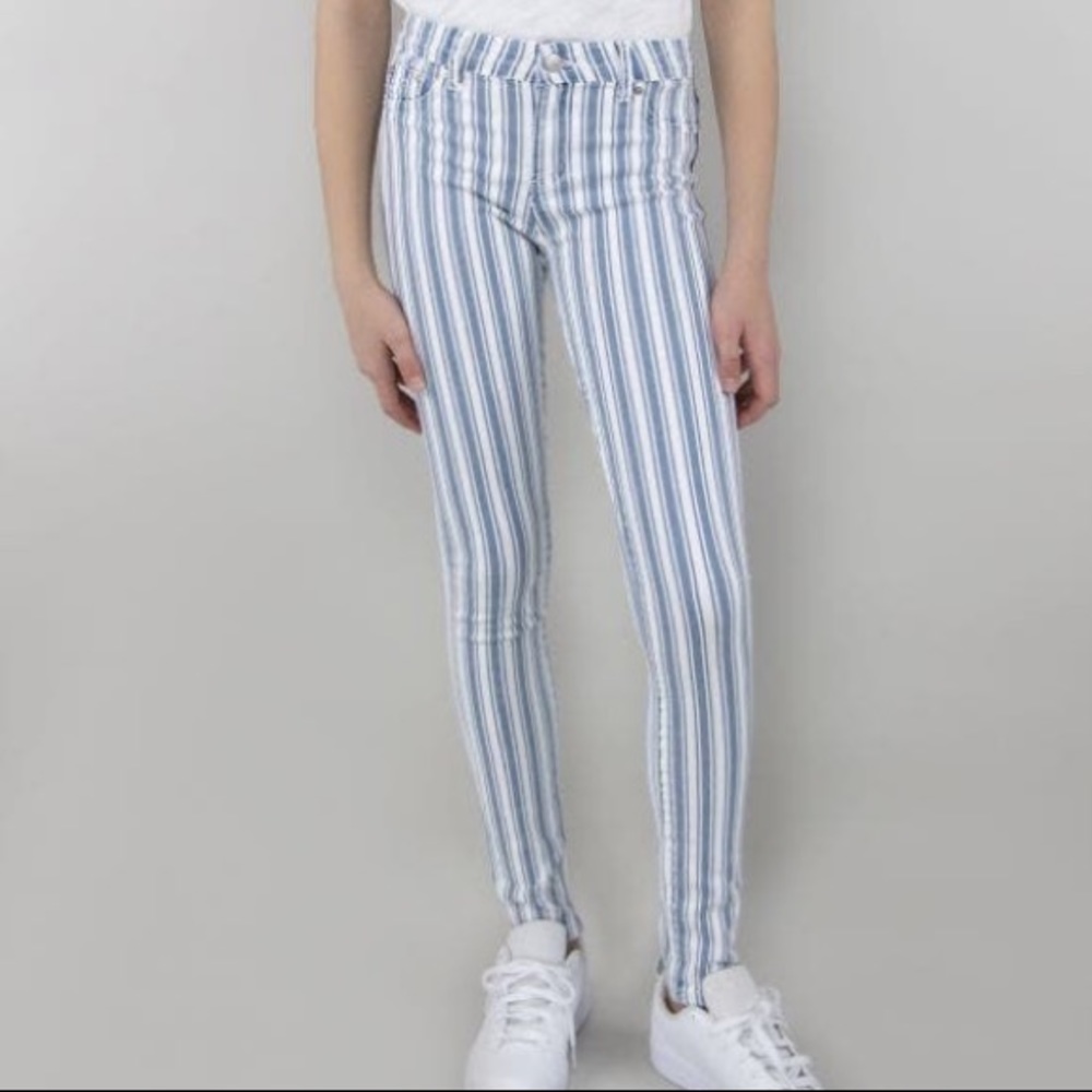 TRACTR mid rise striped skinny jeans size 10 GUC